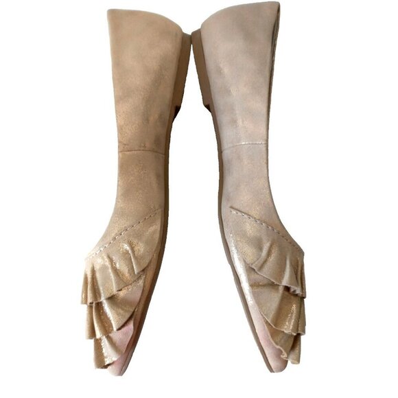 Seychelles Womens Downstage Pointed Toe Ballet Flat Leather Beige Metallic - 10M - Picture 2 of 8